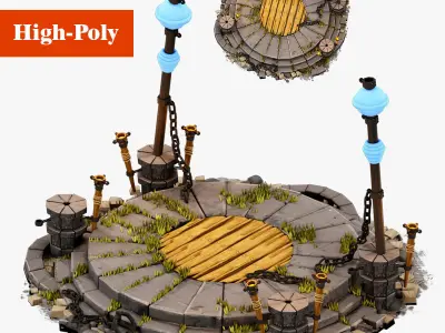 sacred altar 3D model  high-poly 3D model