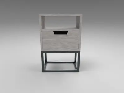 Modern bedside table light brown Low-poly 3D model