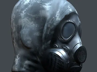 Gas mask helmet 3d model military combat Low-poly 3D model