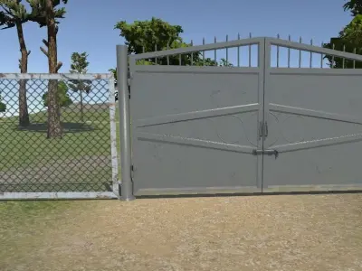 Low poly Gate metal Low-poly 3D model