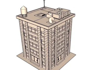 Residential Building - Detailled  Low-poly 3D model