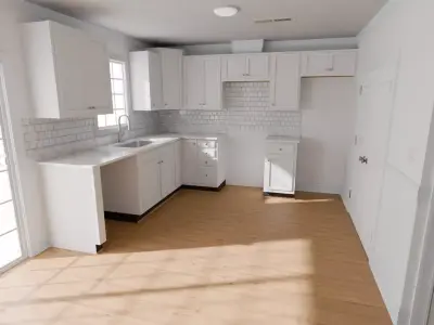 Empty Apartment with 4K Textures Low-poly 3D model