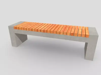 Outdoor Bench Low-poly 3D model