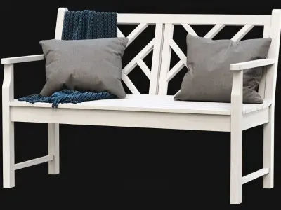 Chippendale Garden Bench  3D model