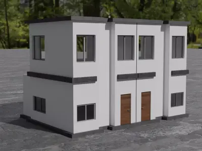 Simple Modern House 2 Low-poly 3D model