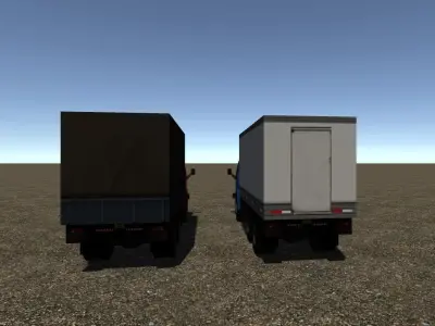Industrial Small Truck Pack - IV Low-poly 3D model