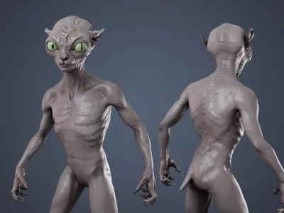 Alien Cat Low-poly 3D model