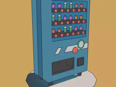 Toon Vending Machine  Grease Pencil Style Low-poly 3D model