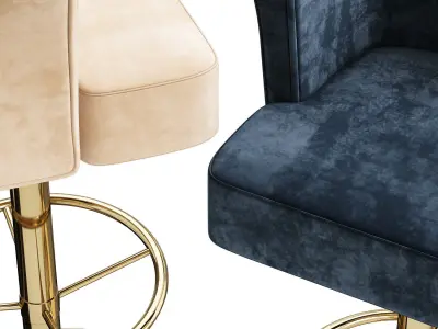 BETH BAR CHAIR Low-poly 3D model