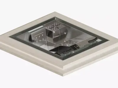 Pool inox with stainless steel grille 3D model