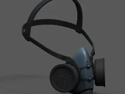 Gas mask helmet scifi futuristic military combat  Low-poly 3D model