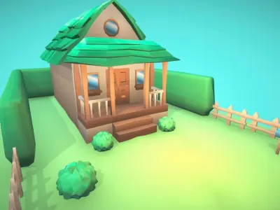 Simple House Low-poly 3D model