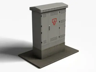 Electric Box Low-poly 3D model 2