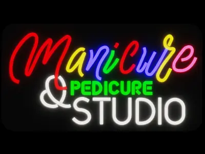 Neon sign Beauty1 Low-poly 3D model