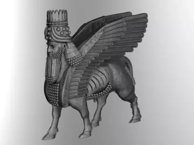 Assyrian door guard 3D print model