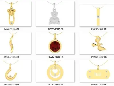 48 Light Weight charms Pendant 3dm stl render details  3D print model