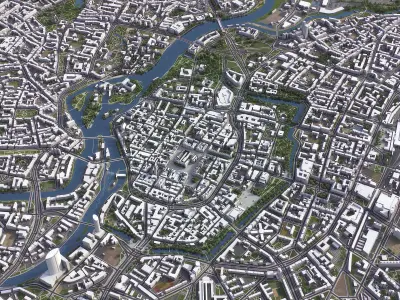 Wroclaw - 3D City Model Low-poly 3D model