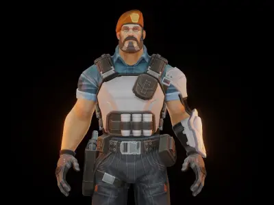 Brimstone - Character from Valorant  Low-poly 3D model