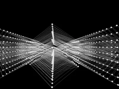 3D artificial neural network for visualization in education AI Low-poly 3D model