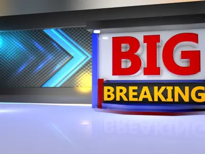 virtual set tv studio 3D model