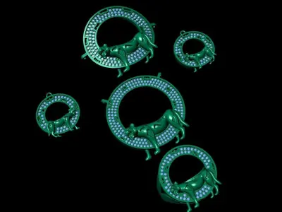 Tiger Detailed Necklace 3D print model