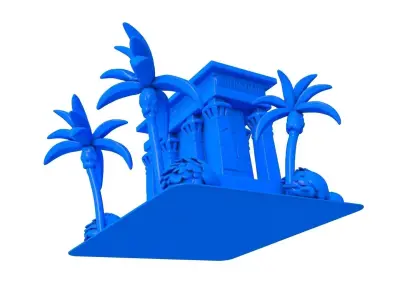 Stone Temple - Ancient Stone Temple - temple - egyptian temple 3D print model