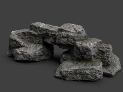Cliff Rock 4-3 Low-poly 3D model