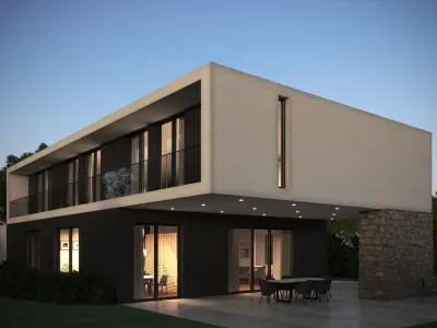 Exterior House Scene 8 Day Dusk 3D model