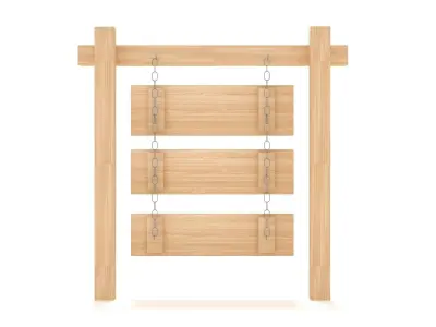 wooden signboard 3D model