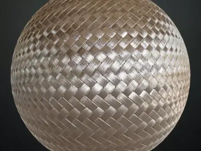 Silver Metal Weave Transparent PBR Seamless Texture
