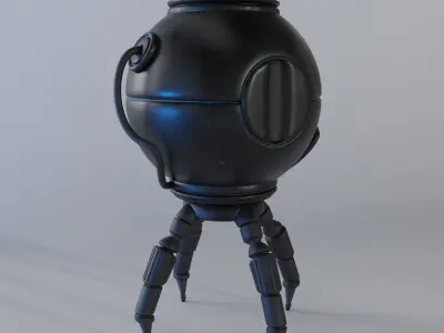 SciFi Robot Low-poly 3D model