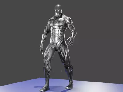 Cyborg Ninja Warrior Low-poly 3D model