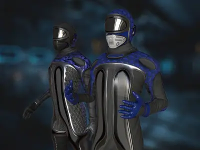 Sci-Fi Pilot Low-poly 3D model