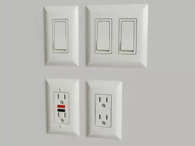 US Light Switches and Power Outlets 3D model