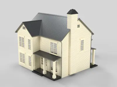 Cottage House Design 18T5  Low-poly 3D model
