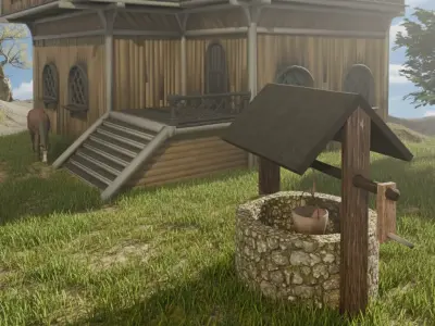 Floating Island House Low-poly 3D model