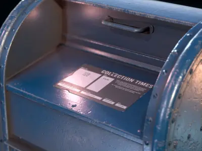 Mailbox metal mail box Low-poly 3D model