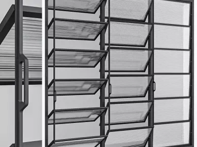 Aluminium window 14 3D model