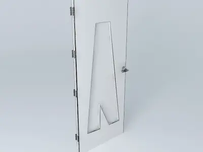 Letter "A", 3D door, very detail with glass, lock and hinger. Free 3D model