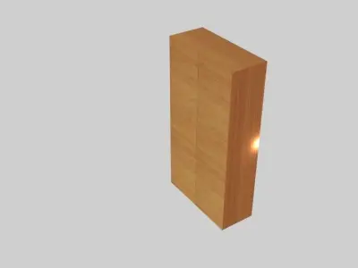 Exhibit Wood Wardrobe  Low-poly 3D model