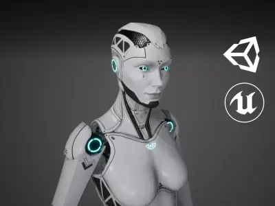 Robot Girl Low-poly 3D model purchase