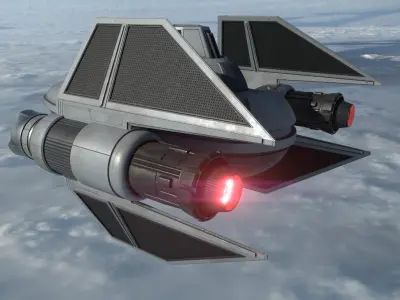 CloudCity Tie custom ship design Low-poly 3D model