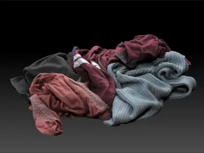 Pile of Cloths 4 Low-poly 3D model