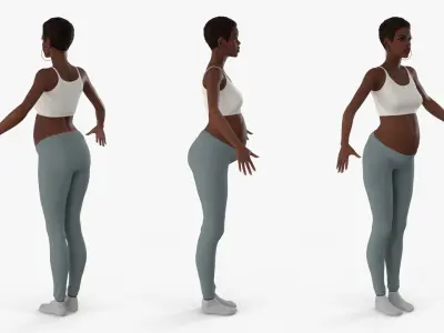  African Pregnant Woman Rigged for Maya 