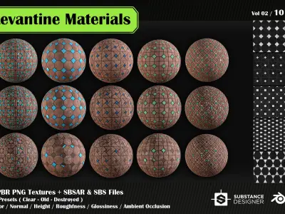 30 High quality Levantine material SBS and SBSAR files 3D model