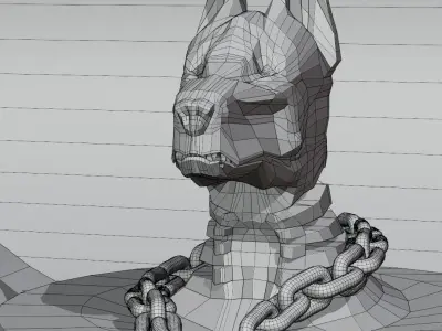 Doberman Pinscher sculture 3D print model