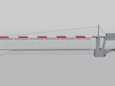 Railway crossing gate Low-poly 3D model