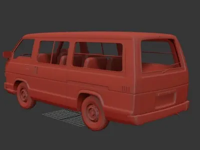 Toyota Hiace Mk3 H50 PassengerVan 1982 3D print model