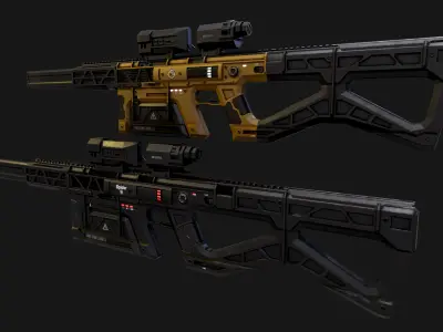 Sci-Fi Automatic Gun Low-poly 3D model