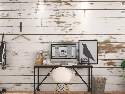 Modular 8K Shiplap Wall - 2 Models 3D model